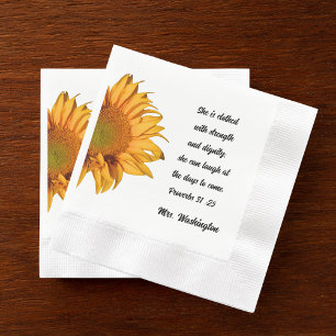 Sprichwörter 31:25 Große Christliche Sonnenblume Serviette