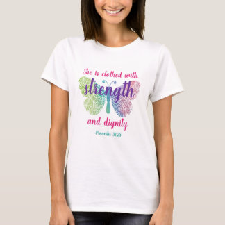 Sprichwörter 31:25 mit Stärke bekleidet T-Shirt