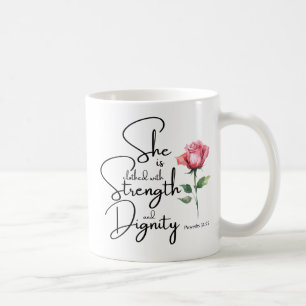 Sprichwörter 31:25 Sie ist bekleidet Bibelverse Bl Kaffeetasse
