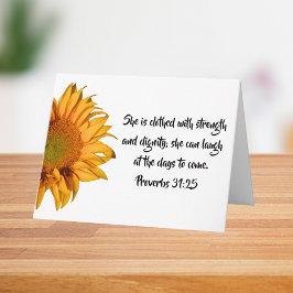 Sprichwörter 31:25 und Sonnenblumen Custom Bible V Karte