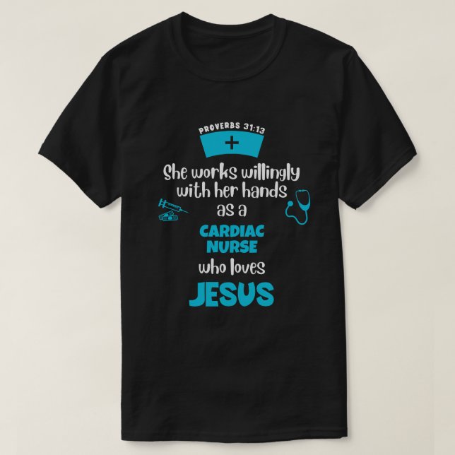 Sprichwörter 31 CHRISTLICHE KARDIAC-NURSE T-Shirt (Design vorne)