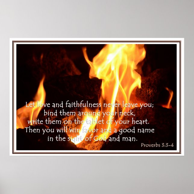 Sprichwörter 3:3-4 Liebe- und Faithness-Poster Poster (Vorne)