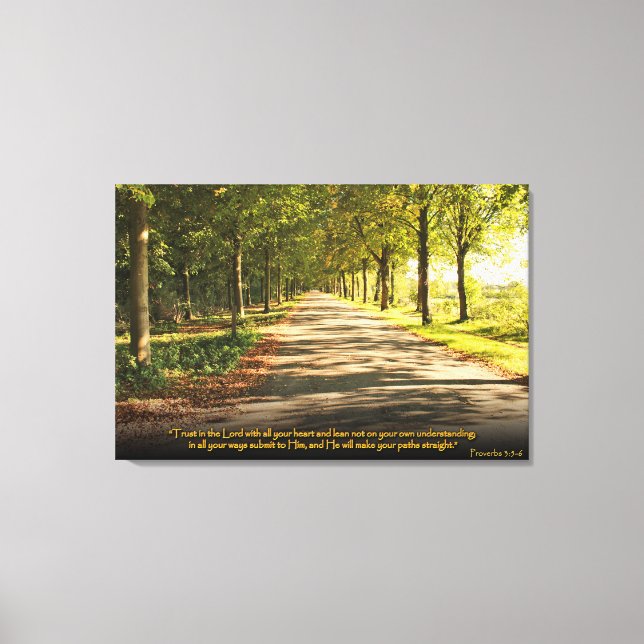Sprichwörter 3:5-6 Christliche Bibelverse Leinwand (Vorderseite)