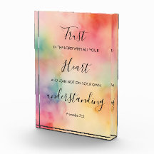 Sprichwörter 3:5 Bibelverse Acryl