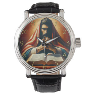 Sprichwörter 3:5 heilige Bibel mit Händen Armbanduhr