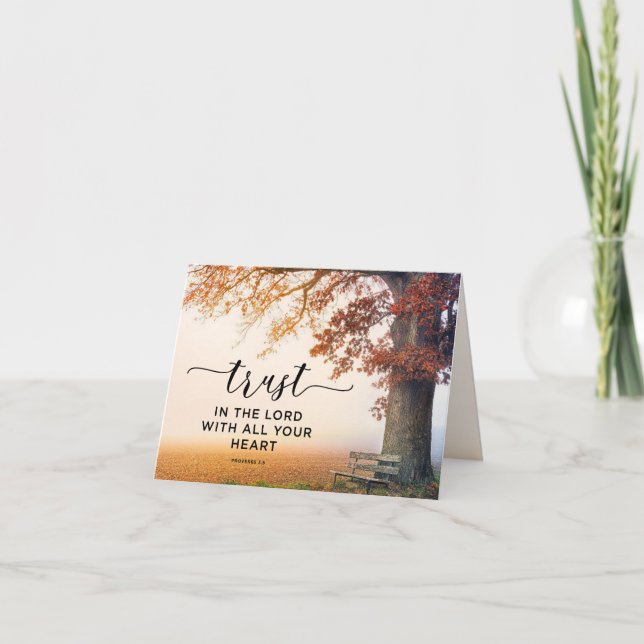 Sprichwörter 3:5 Vertrauen in den Herrn mit all eu Karte (Vorderseite)