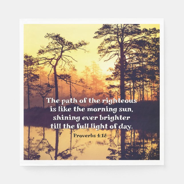 Sprichwörter 4:18 Pfad des rechten Verses Serviette (Vorderseite)