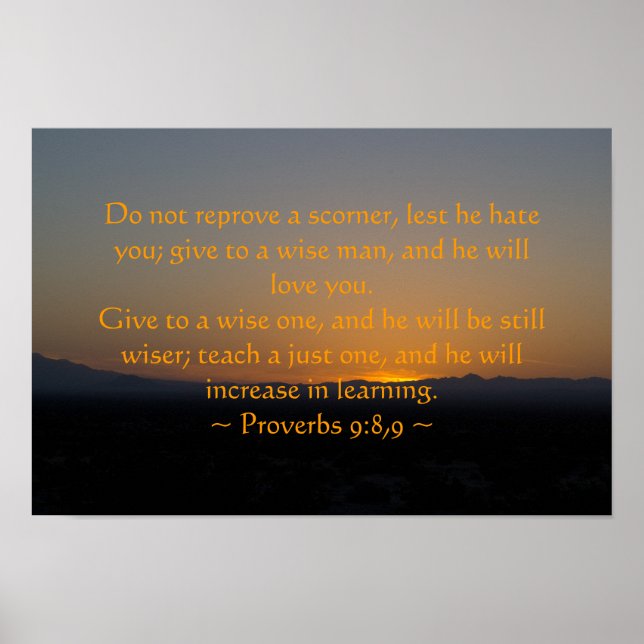 Sprichwörter 9:8, 9 Poster (Vorne)