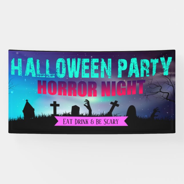 sprichwörtliches Halloween-Party essen beängstigen Banner (Horizontal)