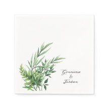 Sprig des grünen Brautparty Napkins