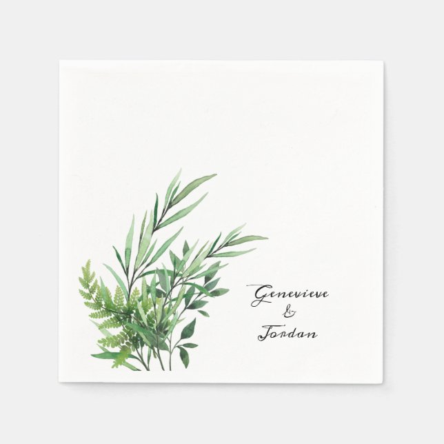 Sprig des grünen Brautparty Napkins Serviette (Vorderseite)