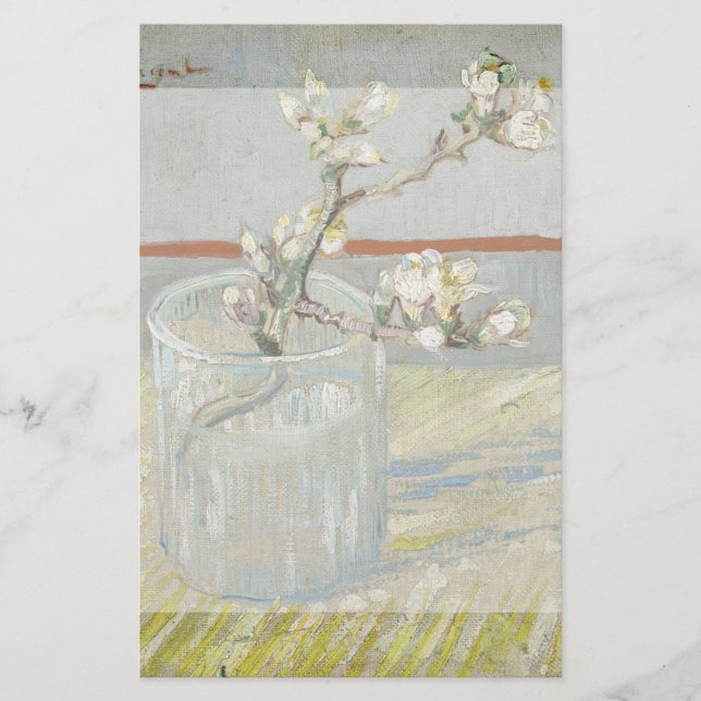 Sprig of Flowering Almond in a Glass by Van Gogh Flyer (Vorne)