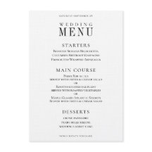 Sprig Wreath Classic Mariage Diner Menu