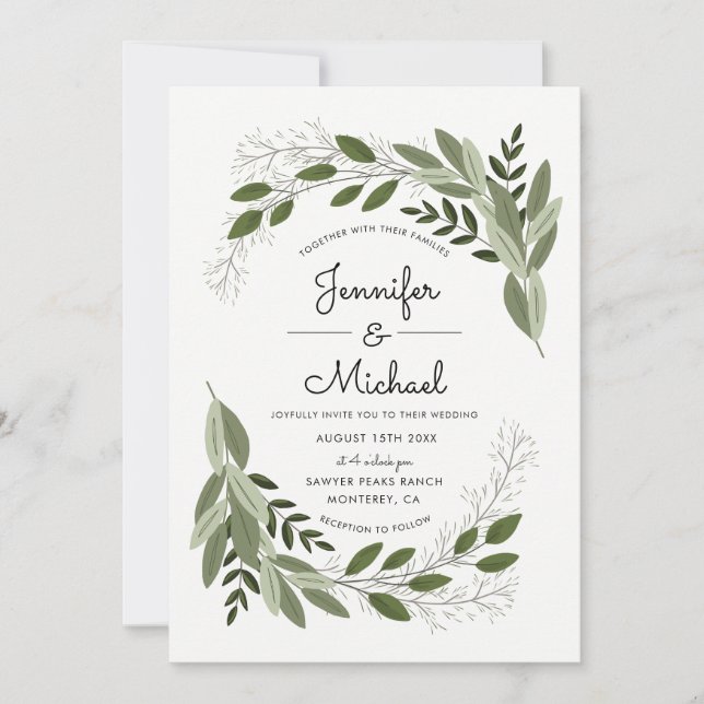 Sprigs mariages - Invitation de mariage (Devant)