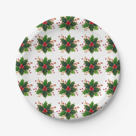Sprigs von Holly & Berries Weihnachtsbuch-Tellern Pappteller