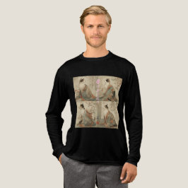 "Spring at Dawn" Japanese Cat in Kimono Art Tri-Blend Shirt