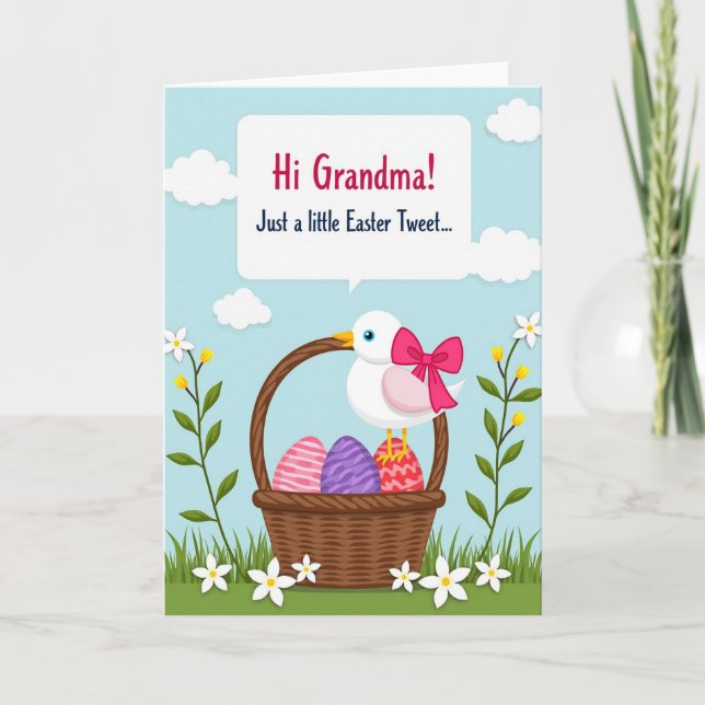 Spring Avian Basket Egg Card Karte (Vorderseite)