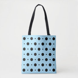 Spring Baby Blue und Black Polka Dot Tot Tasche