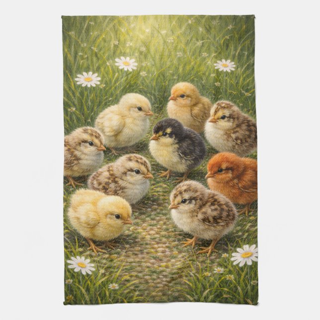 Spring Baby Chicks Kitchen Towel Geschirrtuch (Vertikal)