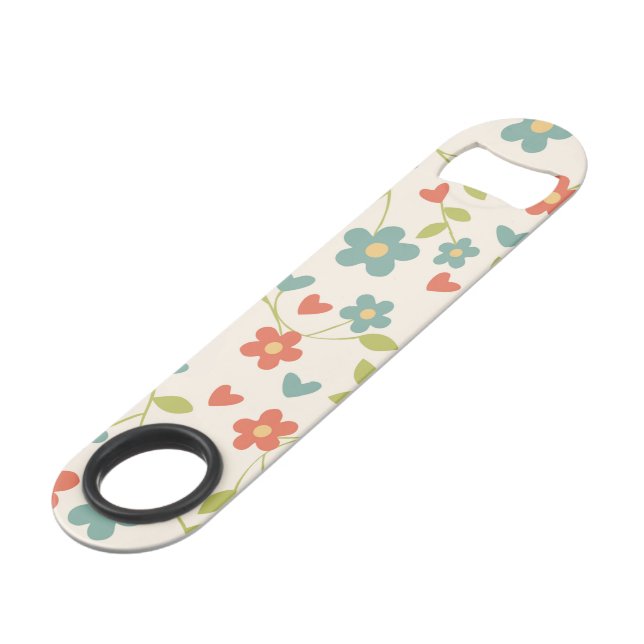 Spring Bar Key Floral Flasche Opener (Vorderseite Schrägansicht)