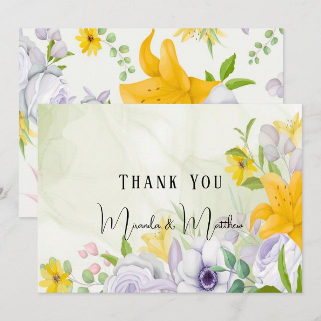 Spring Beautiful Floral Wedding Vielen Dank Karten (Vorne/Hinten)