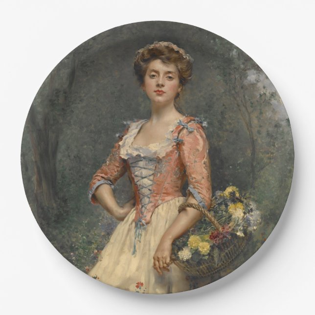 Spring Beauty (von Raimundo de Madrazo y Garreta) Pappteller (Vorderseite)