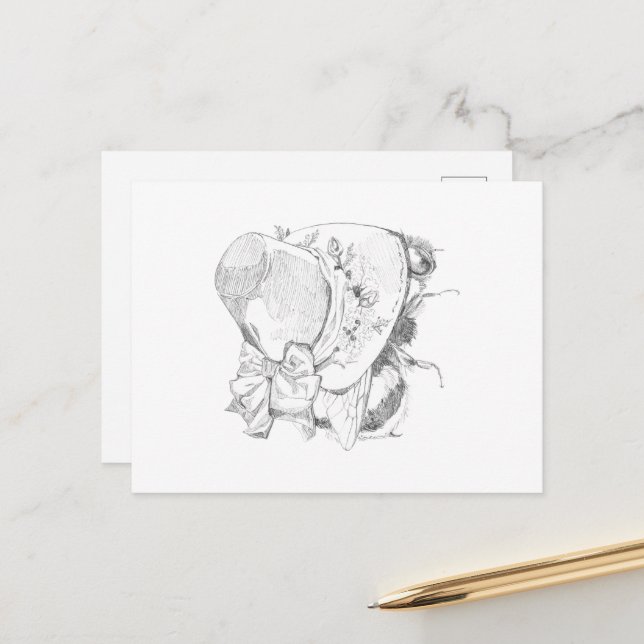 Spring Bee Postcard Postkarte (Vorderseite/Rückseite Beispiel)