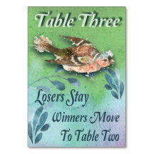 Spring Bird Bunco Tabelle Drei Farben