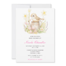 Spring Bird Watering Can Baby Dusche