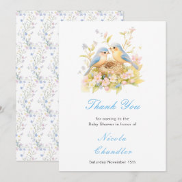 Spring Birds Baby Dusche Dankeskarte
