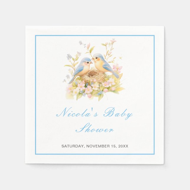 Spring Birds Baby Dusche Serviette (Vorderseite)