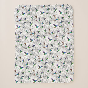 Spring Birds Baby Sherpa Blanket Hummingbirds Sherpadecke
