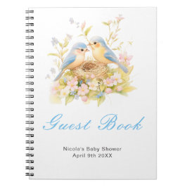 Spring Birds Baby Shower Guest Book Notizblock