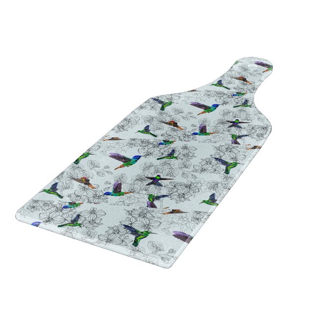 Spring Birds Cutting Board Hummingbird Schneidebrett (Ecke)