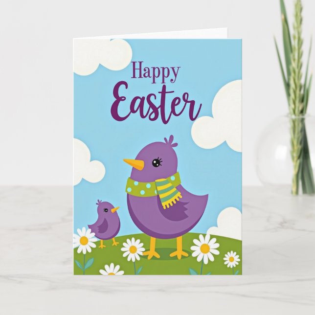 Spring Birds Easter Wish Card Karte (Vorderseite)