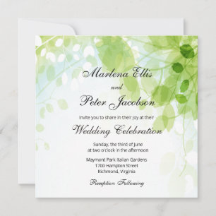 Spring Blätter Watercolor Wedding Einladung