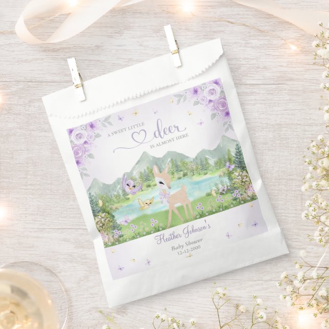 Spring Bloom and Butterflies Deer Baby Shower  Geschenktütchen (Ausgeschnitten)