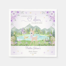 Spring Bloom and Butterflies Deer Baby Shower  Serviette