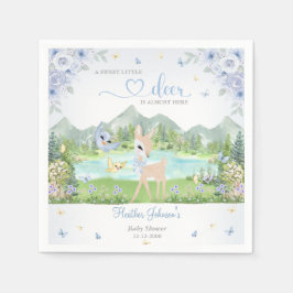Spring Bloom and Butterflies Deer Baby Shower  Serviette