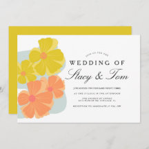 Spring Bloom Cosmos Hand Drawn Wedding