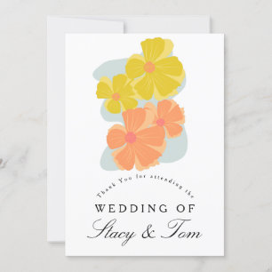 Spring Bloom Cosmos Hand Drawn Wedding Karte