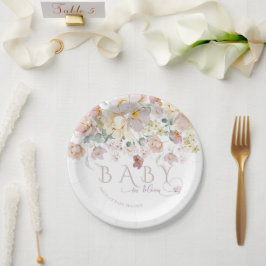 Spring Bloom Wildblume Lila Girl Baby Dusche Pappteller