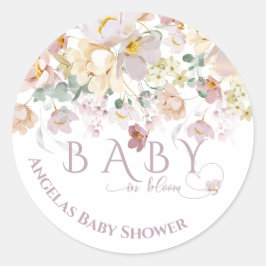 Spring Bloom Wildblume Lila Girl Baby Dusche Runder Aufkleber