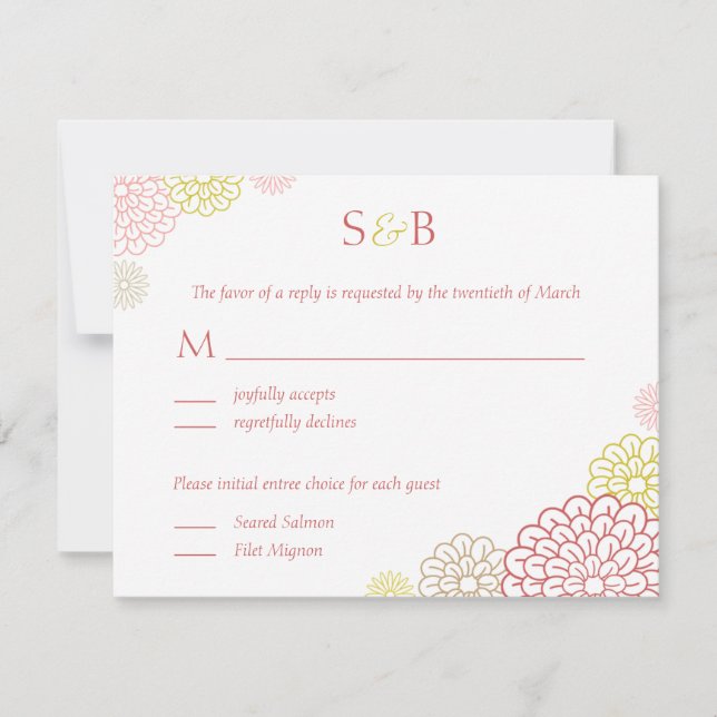 Spring Blooms Wedding RSVP Card (Vorderseite)