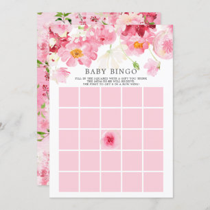 Spring Blossom BINGO Baby shower Invitation de jeu