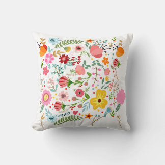 Spring Blossom Floral Throw Pillow Kissen