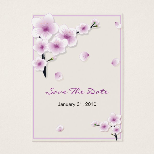 Spring Blossom Save the Date Hochzeit MiniCard (Vorderseite)
