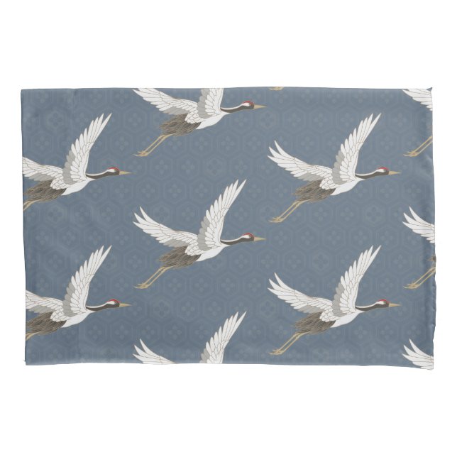 Spring Blue Flying Cranes Kissenbezug (Vorderseite)
