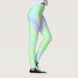 Spring Blue Green Violet Leggings
