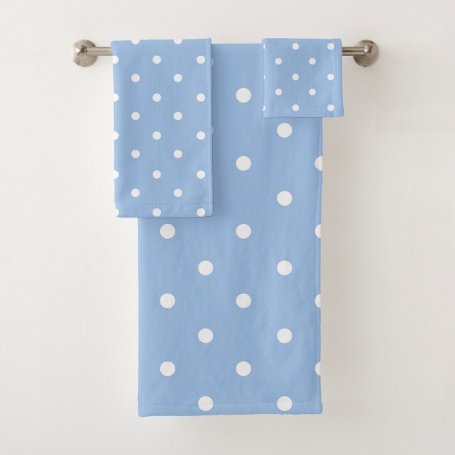 Spring Blue Polka Dot Badhandtuch Set (Insitu)